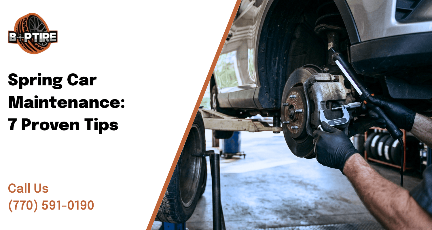 Spring car maintenance in Woodstock GA with a technician checking a vehicle after winter